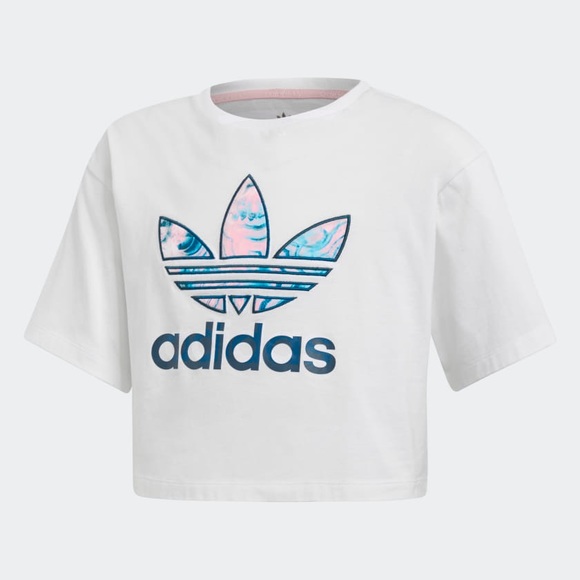 Bnwt Adidas Kids Marble Cropped Tee 